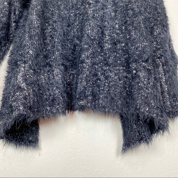 EXPRESS Black White Eyelash Open Front Cardigan XS - Picture 8 of 9